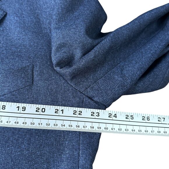 Ravazzolo x Loro Piana Fabric Blazer Jacket Men's US 46R Wool Blue Speckled - Picture 10 of 12
